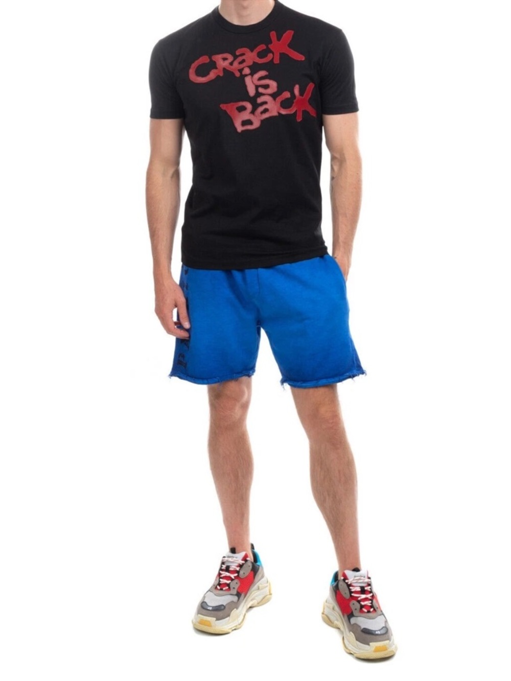 DSQUARED2 X Playboi Carti Crack Is Back Graphic T-Shirt Men’s Small Black Cotton